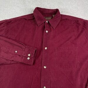 Vintage Woodland Trail Shirt Mens XL‎ Tall Red Corduroy Cord Workwear Button Up